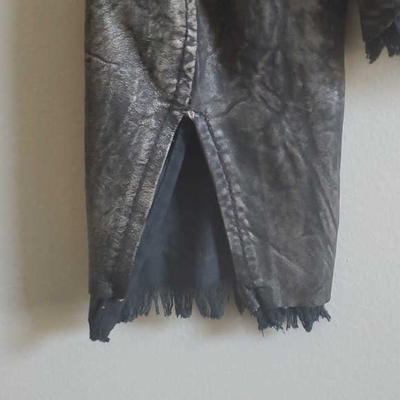Muubaa Genuine Leather Distressed Crop Jacket Sz.6 - Picture 7 of 8